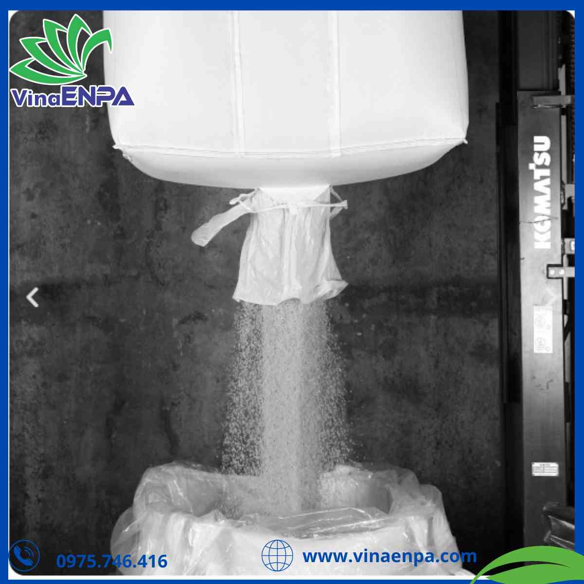 đáy bao jumbo đựng đường được may ống xả