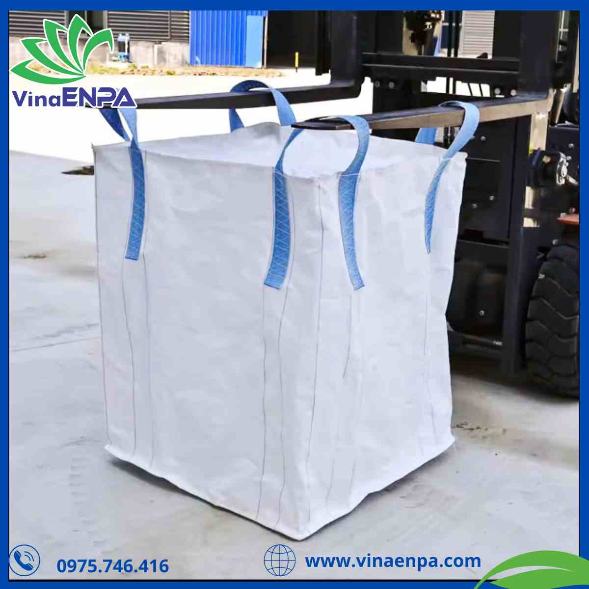 Bao jumbo đáy bằng kích thước 90 cm x 90 cm x 120 cm