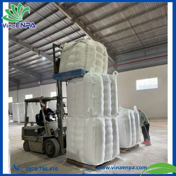 bao bì jumbo đựng bột siêu mịn xuất khẩu, thường được may các vách ngăn chống phình (baffle bag)
