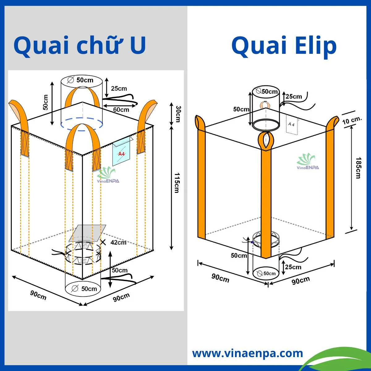 Bản vẽ Bao Jumbo có nắp ống nạp